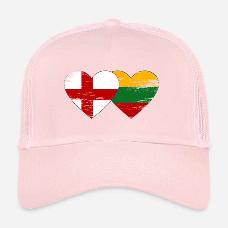 Angleterre Lituanie drapeau forme de coeur utilisé Casquette trucker 