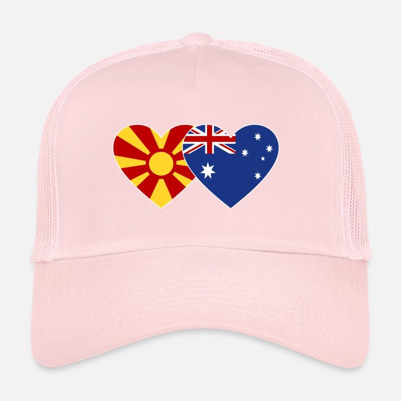 Macédoine Australie Drapeau Coeur Casquette trucker 