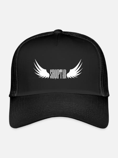 Shqiptar Wings - Trucker Cap - black/black - Front