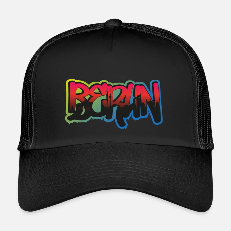 Stadt Berlin Graffiti - Trucker Cap - Schwarz/Schwarz