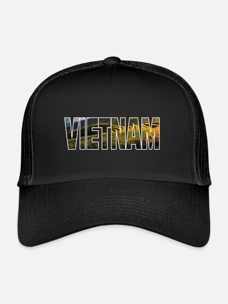 Vietnam - Casquette trucker  - noir/noir - Devant