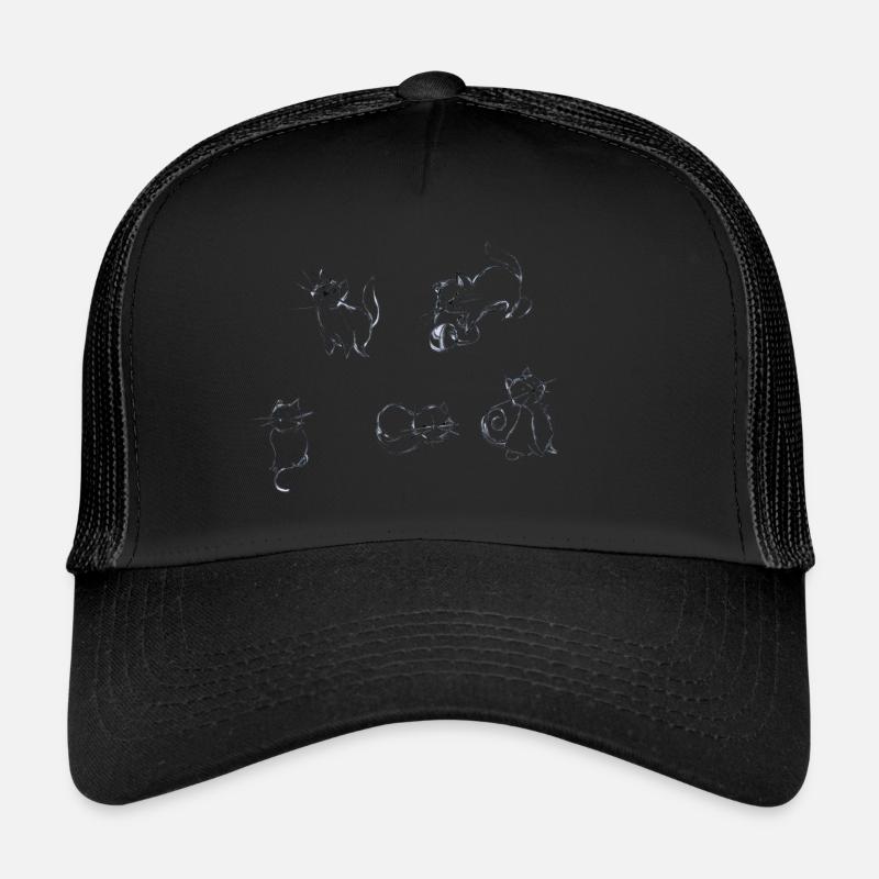 Katzen - Trucker Cap - Schwarz/Schwarz