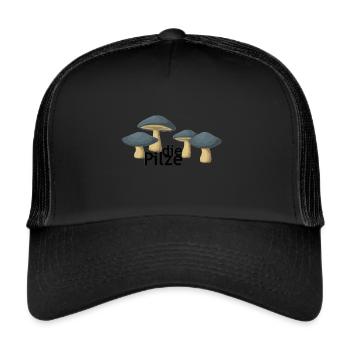 Pilze - Trucker Cap - Schwarz/Schwarz - Vorne