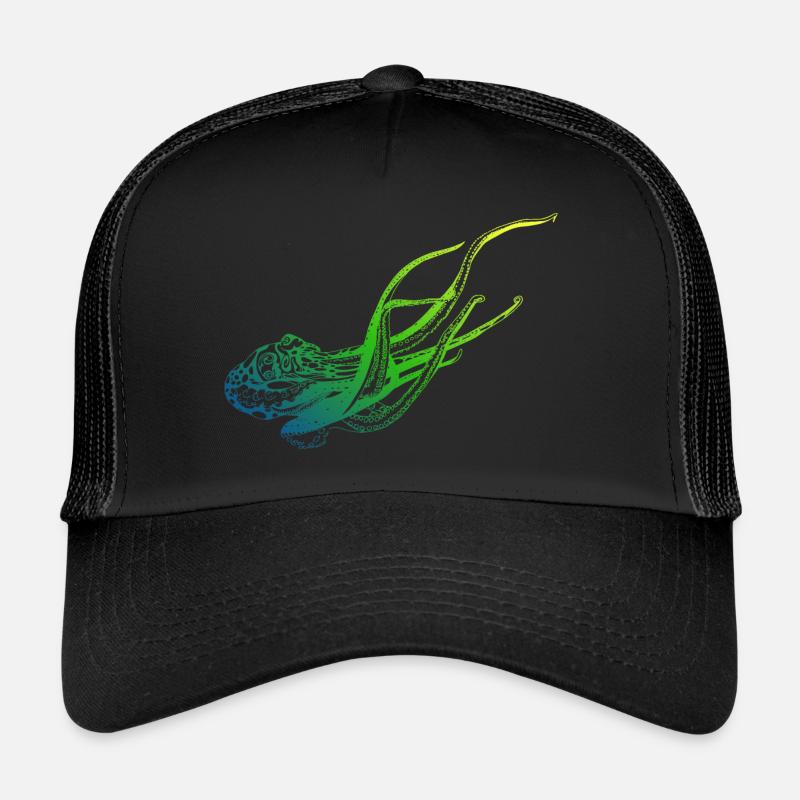 Oktopus Tauchen - Trucker Cap - Schwarz/Schwarz