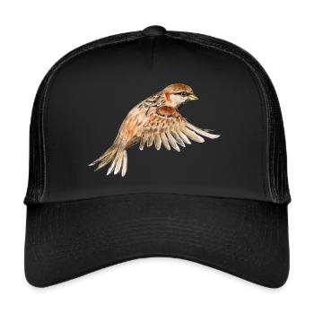 Flying sparrow - Trucker Cap - black/black - Front