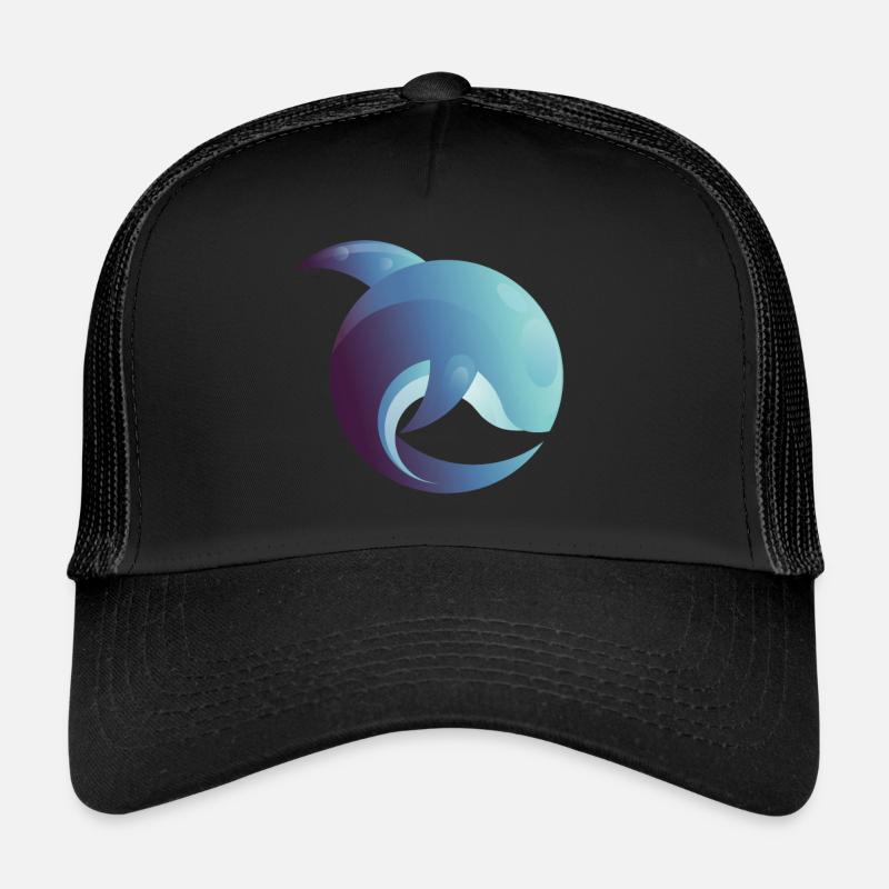 Dolphin forever blue / dolphins illustration - Trucker Cap - black/black