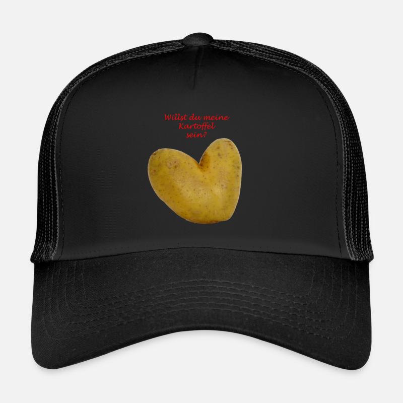 Karoffelherz2 - Trucker Cap - Schwarz/Schwarz