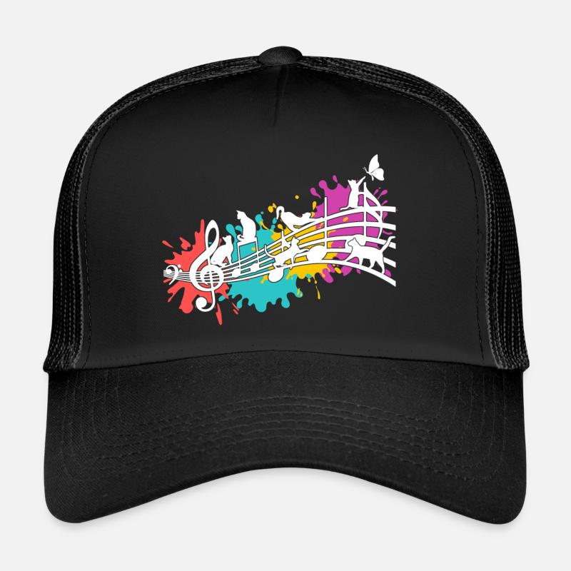 Funny cats note lines color blots Trucker Cap