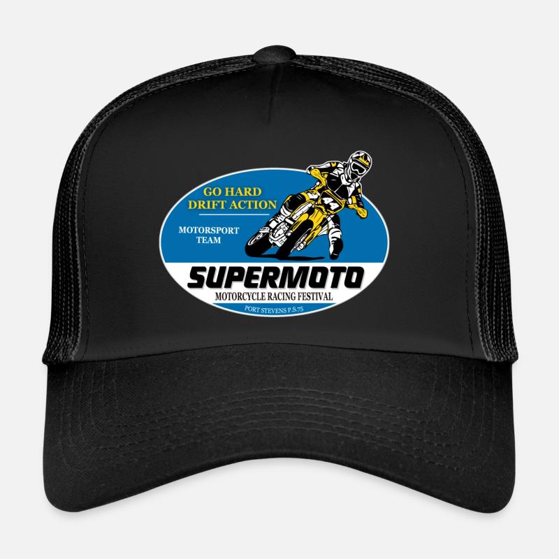 Supermoto - Supermotard - Trucker Cap - Schwarz/Schwarz