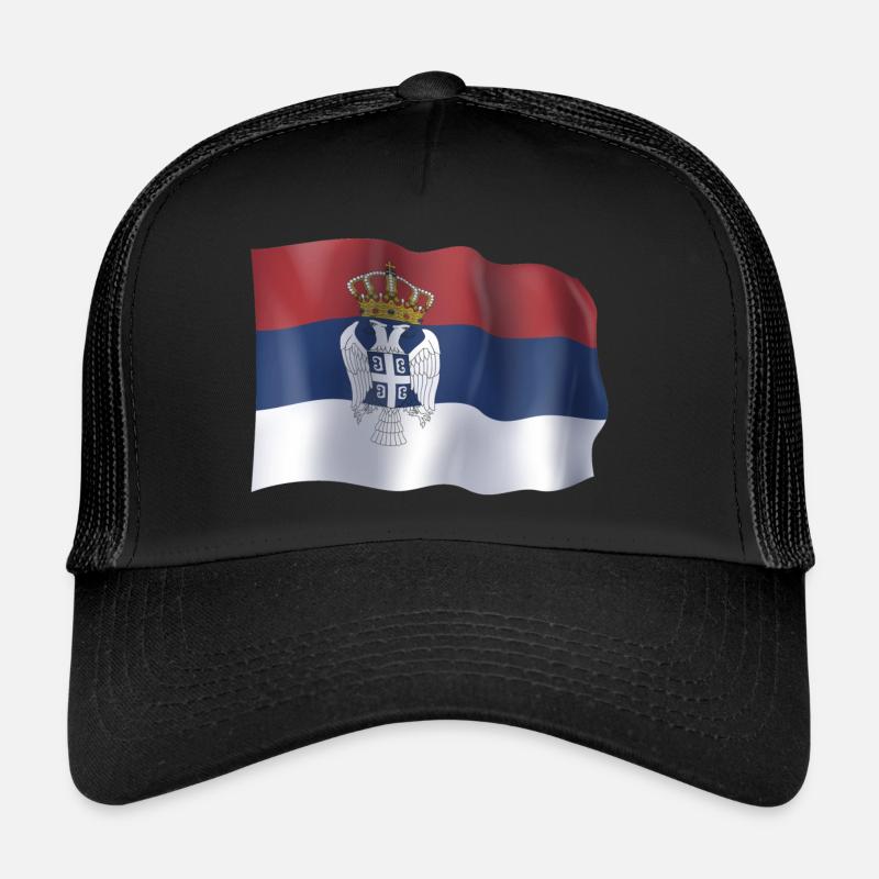 Drapeau flottant de la Serbie Casquette trucker 
