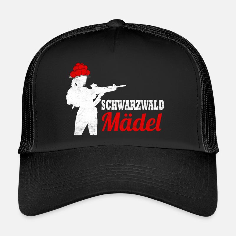 Schwarzwaldmädel Bollenhut Schwarzwald - Trucker Cap - Schwarz/Schwarz