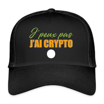 J'Peux Pas J'ai Crypto Cryptomonnaies - Casquette trucker  - noir/noir - Devant