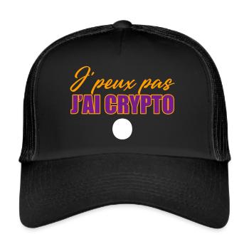 J'Peux Pas J'ai Crypto Cryptomonnaies - Casquette trucker  - noir/noir - Devant