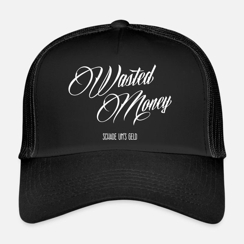 Geldverschwendung - Trucker Cap - Schwarz/Schwarz