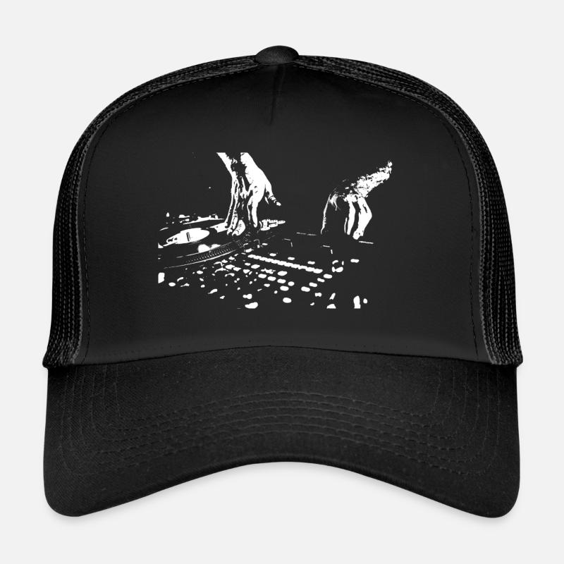 Hände Scrach DJ - Trucker Cap - Schwarz/Schwarz