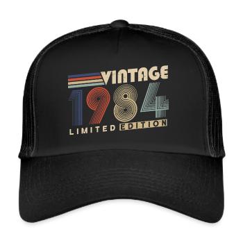 Vintage 1984 Vintage anniversaire rétro cadeau - Casquette trucker  - noir/noir - Devant