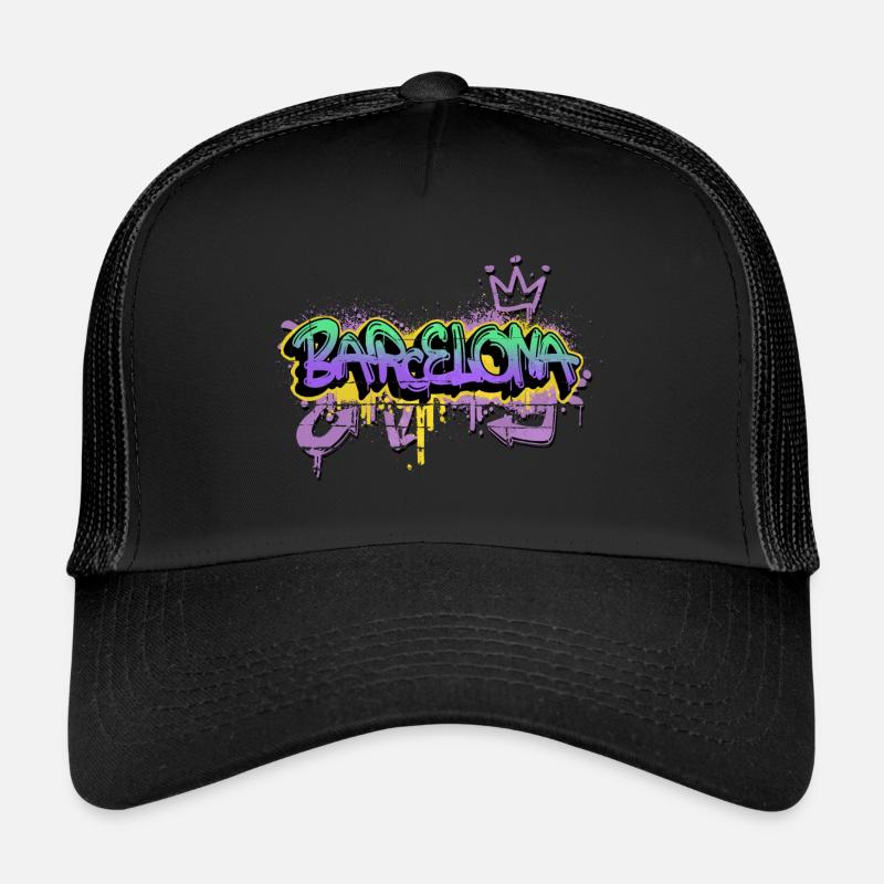 Barcelone Espagne City Graffiti Spray Sprayer Casquette trucker 
