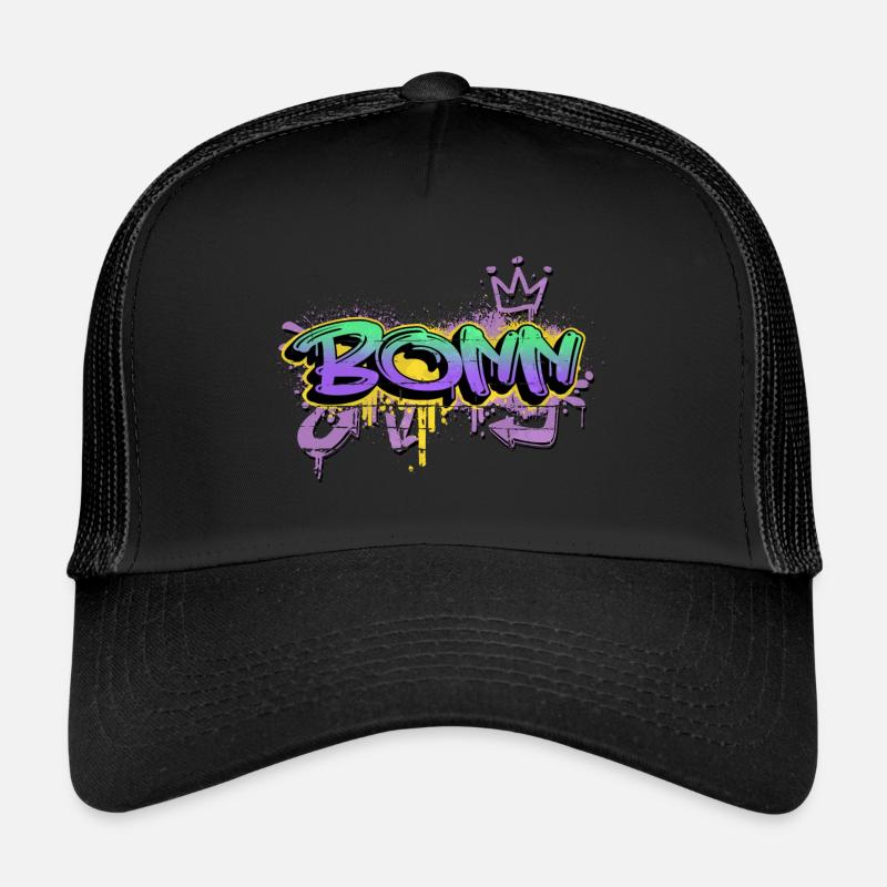 Bonn Germany City Graffiti Spray Sprayer - Trucker Cap - black/black