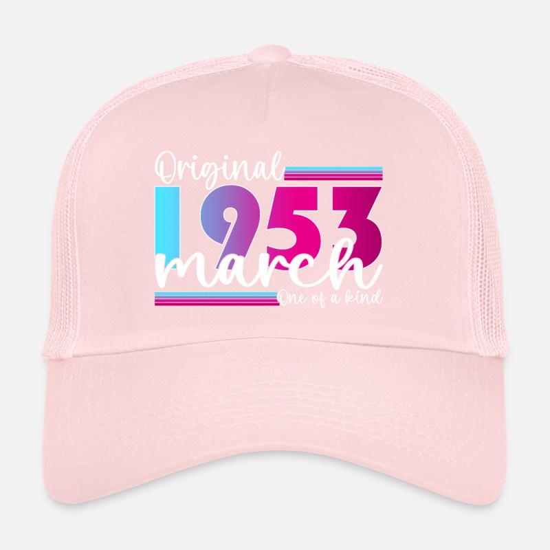70e anniversaire Mme Original March Née en 1953 Casquette trucker 