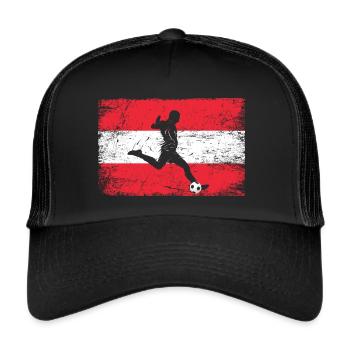 Autriche Fan de football de l’Autriche - Casquette trucker  - noir/noir - Devant