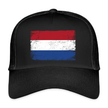 Drapeau Holland Pays-Bas Drapeau pour les patriotes - Casquette trucker  - noir/noir - Devant