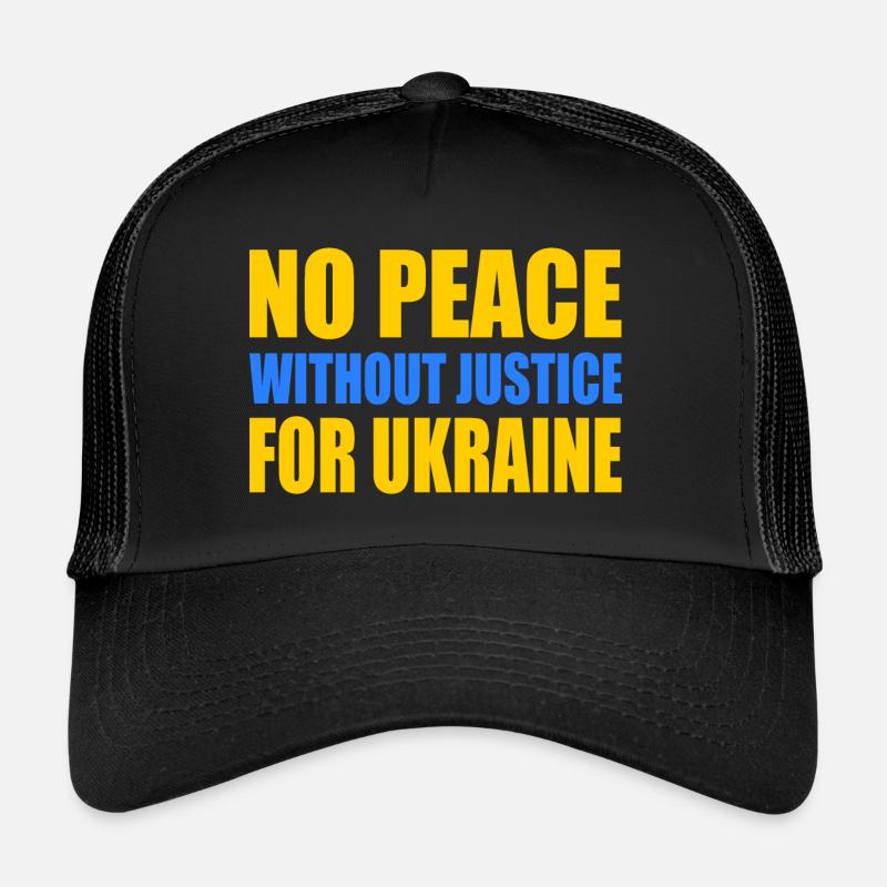 No peace without justice for ukraine - Trucker Cap - Schwarz/Schwarz