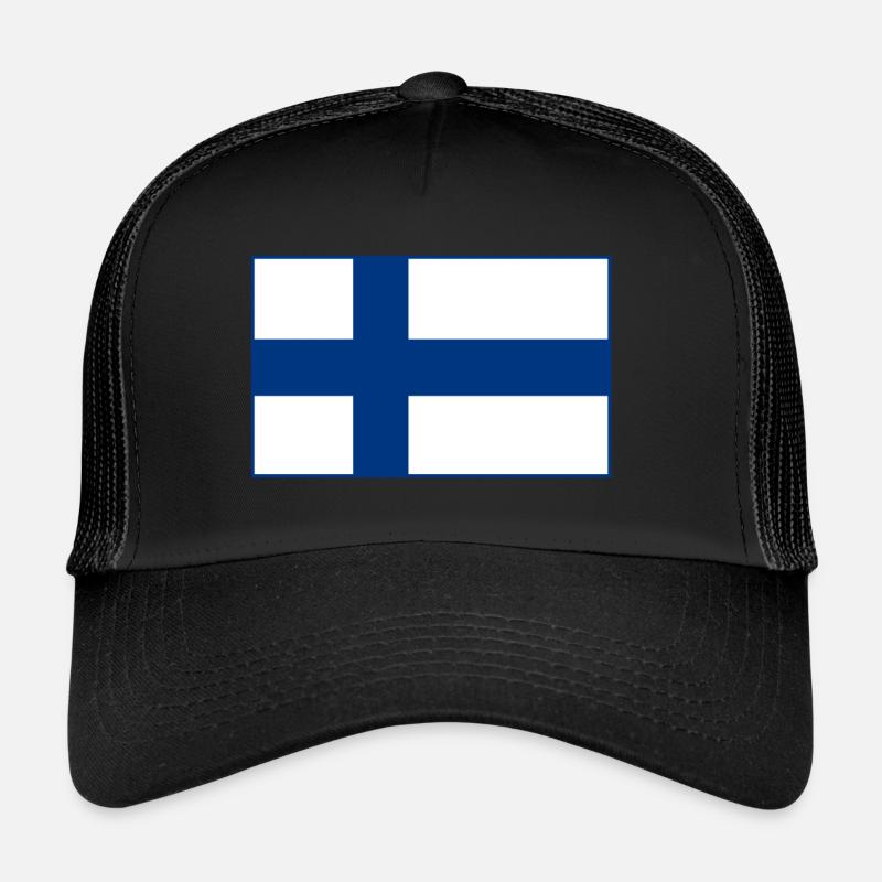 Finland flag - Trucker Cap - black/black