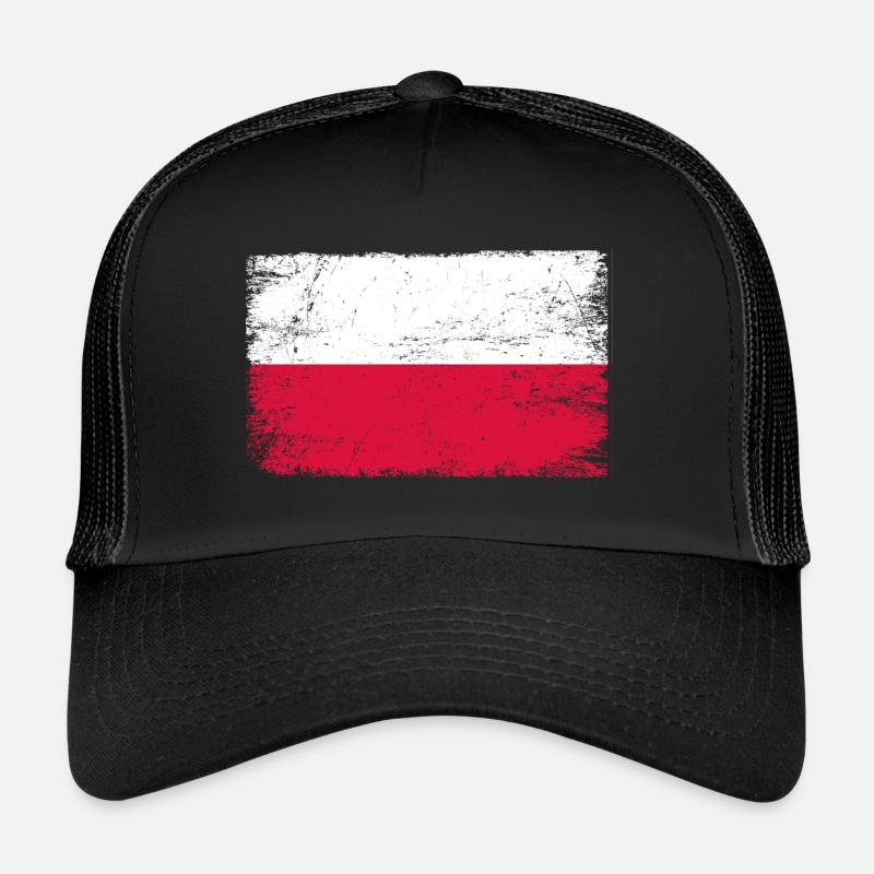 Poland Flag Polish flag for patriots - Trucker Cap - black/black