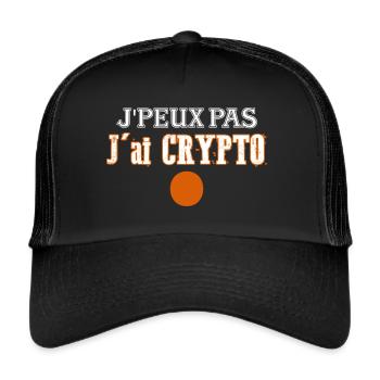 J'Peux Pas J'ai Crypto Cryptomonnaies - Casquette trucker  - noir/noir - Devant