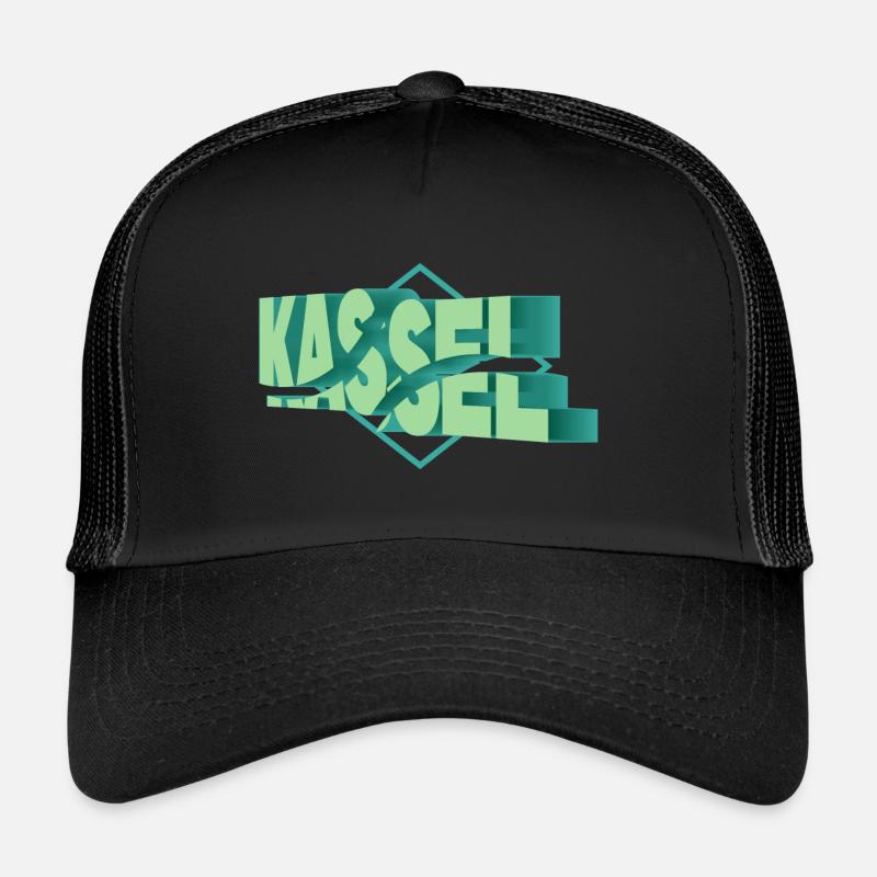 Kassel Germany City 3D Font Skyline Trucker Cap
