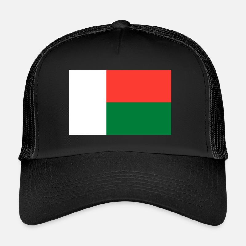 Drapeau de Madagascar - Casquette trucker  - noir/noir
