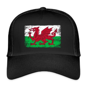 Wales flag Welsh flag for patriots - Trucker Cap - black/black - Front