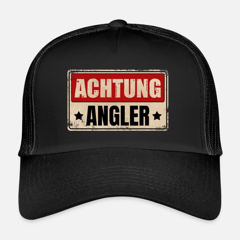 ACHTUNG ANGLER - Trucker Cap - Schwarz/Schwarz