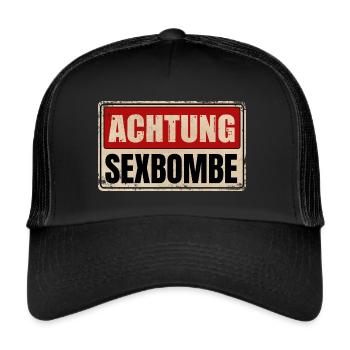 ACHTUNG SEXBOMBE - Trucker Cap - Schwarz/Schwarz - Vorne