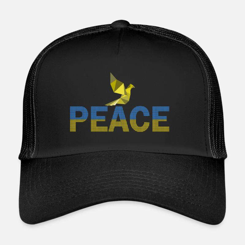 Peace Dove Dot Design - Trucker Cap - Schwarz/Schwarz