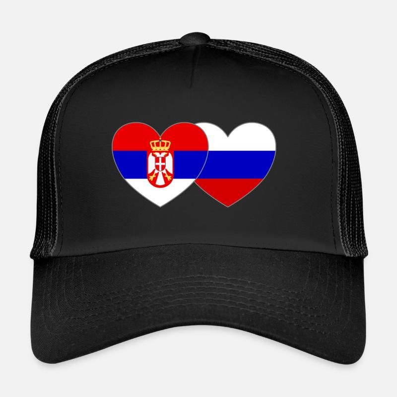 Serbie Russie Drapeau Cœur Casquette trucker 