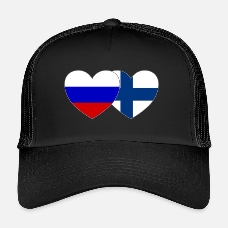 Russie Finlande Drapeau Cœur Casquette trucker 