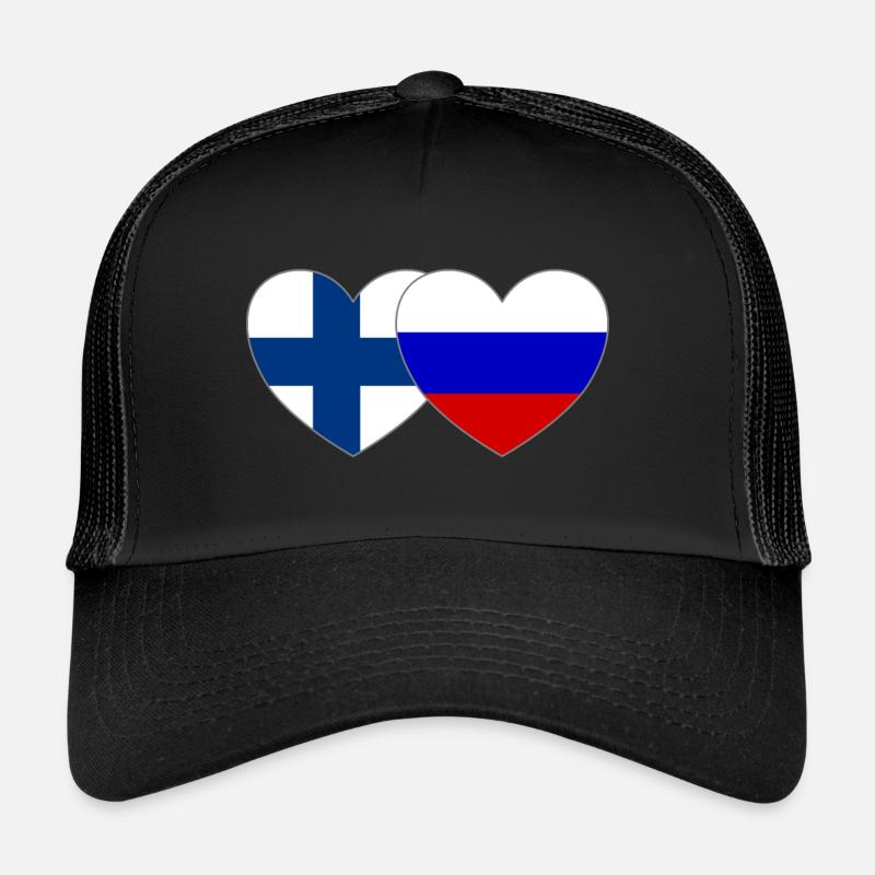 Finlande Russie Drapeau Cœur Casquette trucker 