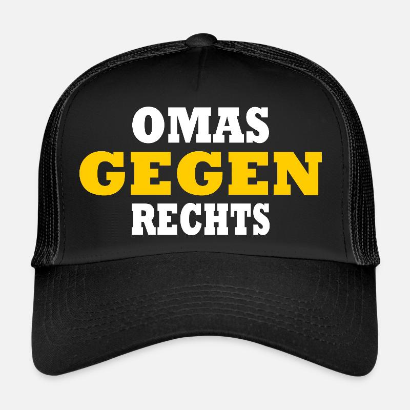 Omas gegen rechts - Trucker Cap - Schwarz/Schwarz