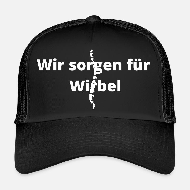 Physiotherapie Physiotherapeut Physio Wirbelsäule - Trucker Cap - Schwarz/Schwarz