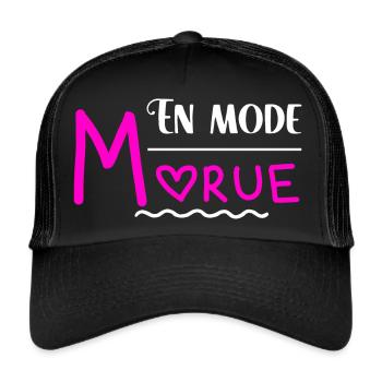 En mode morue cadeau humour femme provoque - Casquette trucker  - noir/noir - Devant