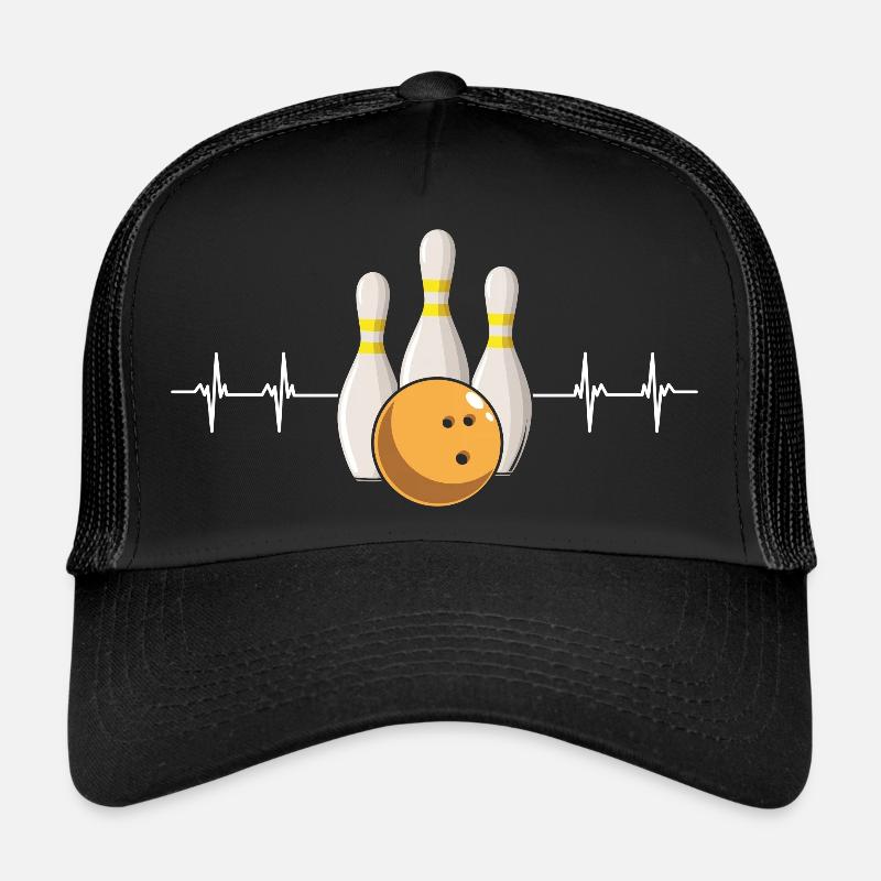 Awesome Bowling Heartbeat Cool Bowler Designs Casquette trucker 
