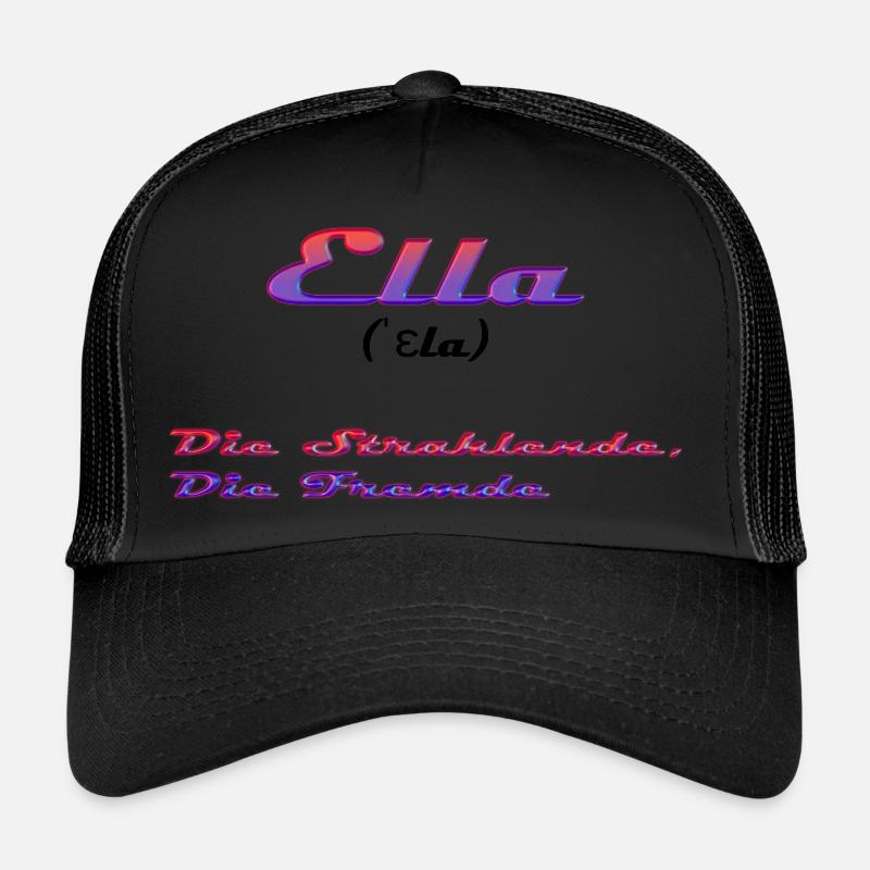 Ella - Trucker Cap - Schwarz/Schwarz