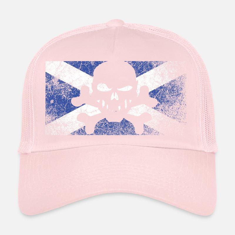 Drapeau crânien écossais vintage Casquette trucker 