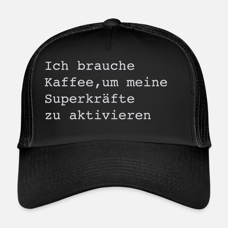 Superkraft Kaffee - Trucker Cap - Schwarz/Schwarz