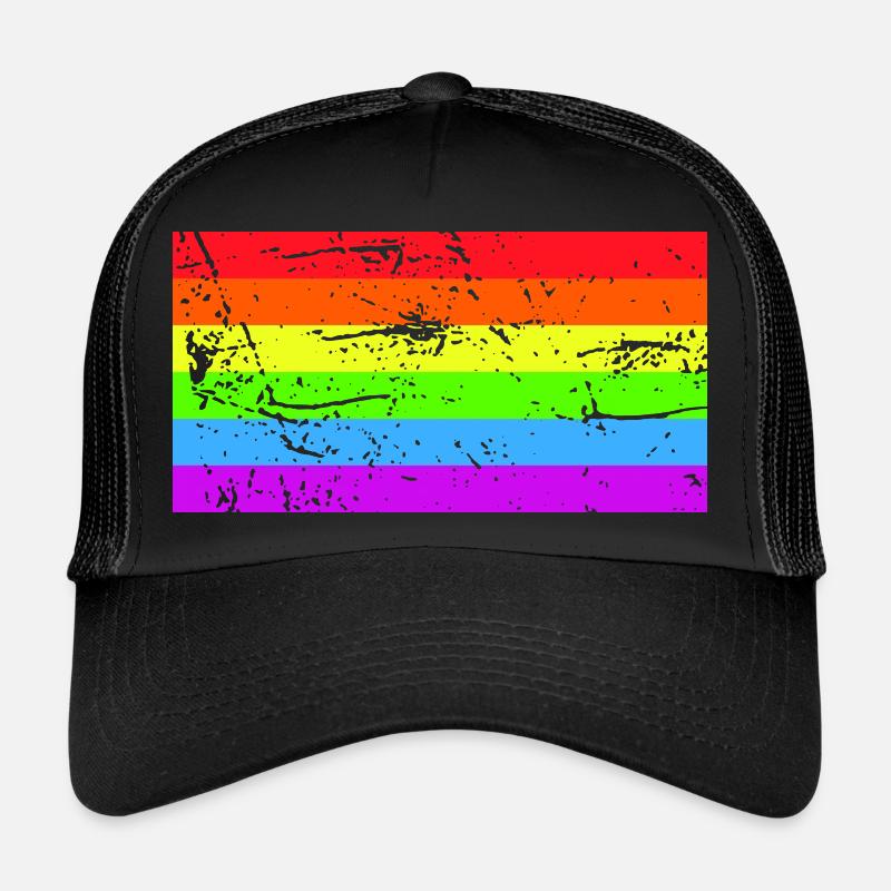 Rainbow flag Grunge - Trucker Cap - black/black