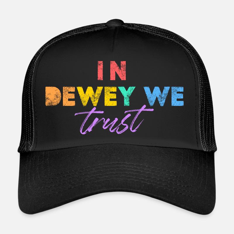 In Dewey We Trust Library Aide Book Reading Trucker Cap