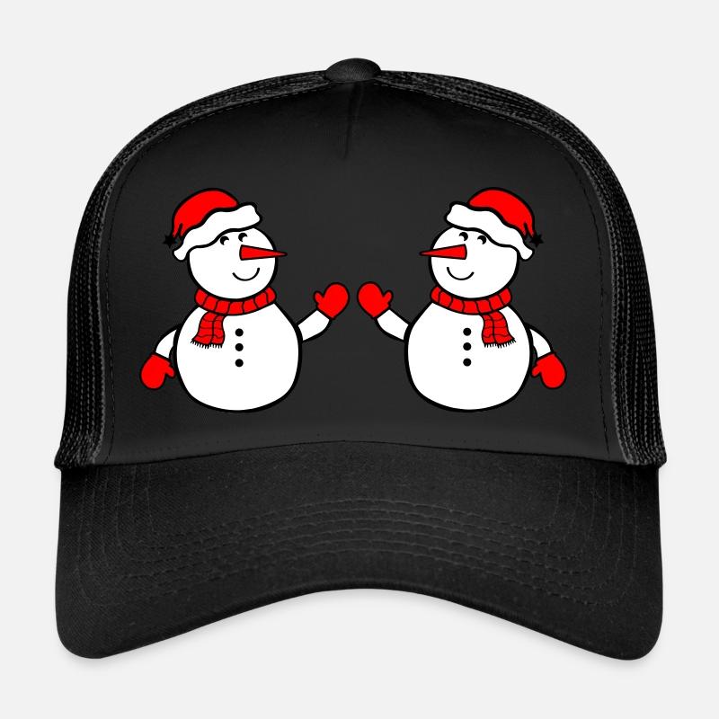 schneemann 2 - Trucker Cap - Schwarz/Schwarz