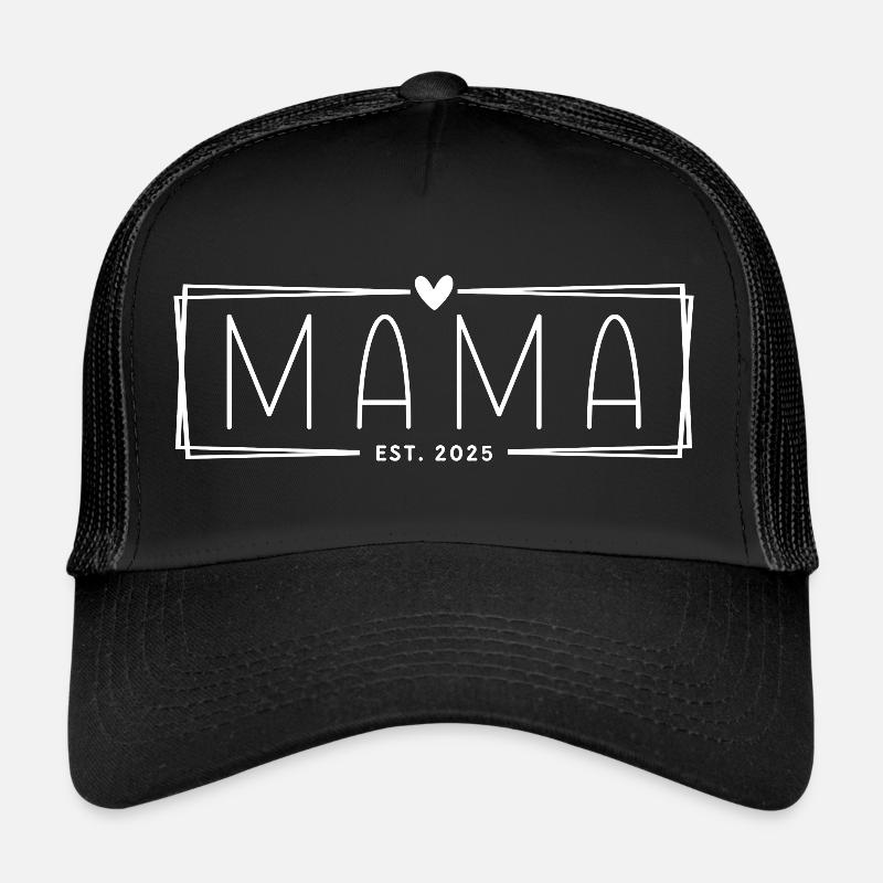 Mama Est. 2025 - Trucker Cap - Schwarz/Schwarz