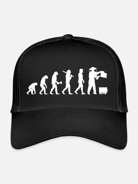 Apiculteur Apiculture Abeille Cadeau Zeidler Evolution - Casquette trucker  - noir/noir - Devant